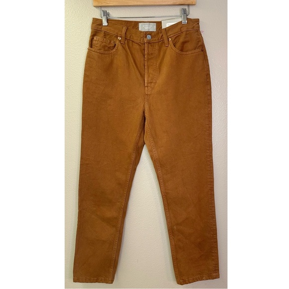 NWT Everlane 90s Cheeky Jean Straight Leg High Rise Denim Pants Rich Earth - Picture 2 of 9